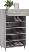 vidaXL - Schoenenkast - 60x35x105 - cm - bewerkt - hout - grijs - sonoma - eikenkleur