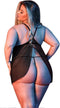 Magic Silk Babydoll met Open Rug en G-String Set - M black L/X