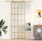vidaXL - Schuifdeur - 76x205 - cm - mat - ESG-glas - en - aluminium - goudkleurig