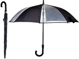 Paraplu Zwart Transparant Metaal Stof Plastic (96 x 96 x 84,5 cm)