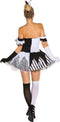 Dressforfun Black-White-Skeleton - Dames kostuum - Sexy jurkje met skeletprint - M
