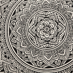 HIZAN - Laagpolig vloerkleed - Zwart - 120 cm - Katoen