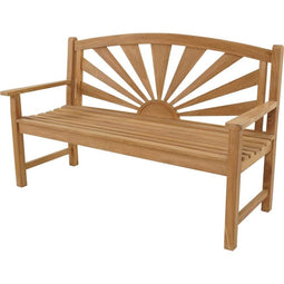 Teak Bank Sunburst 156cm - Buitenbank - Natuurlijk hout