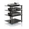 NorStone Bergen 2 - Audiomeubel - 4 glazen planken - Zwart hoogglans