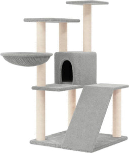 vidaXL - Kattenmeubel - met - sisal - krabpalen - 94 - cm - lichtgrijs