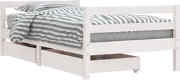 vidaXL - Kinderbedframe - met - lades - 80x160 - cm - massief - grenenhout - wit