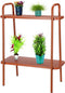 Pro Garden Plantenrek/plantentafel - terracotta - metaal - 50 x 26 x 66 cm - binnen en buiten