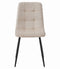 Set van 3 Eetkamerstoelen KARA Beige – Velvet Bekleding, Ergonomisch Design, Zwarte Metalen Poten, Comfortabele Zitting, Max. 120 kg