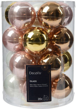 Kerstbal glas d6 cm multi 20st