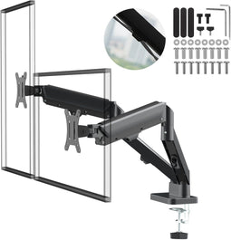 Maclean MC-134 - Monitorhouder voor 2 monitoren - 17-32 inch - 10kg - gasveren - zwart