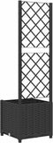 vidaXL - Plantenbak - met - latwerk - 40x40x136 - cm - polypropeen - zwart
