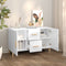 vidaXL - Dressoir - 100x36x60 - cm - bewerkt - hout - hoogglans - wit