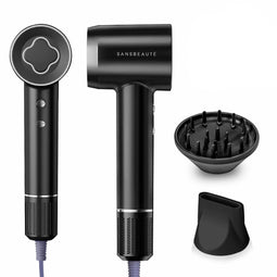 Sansbeauté® EssentiaPRO Föhn - Föhn met Diffuser - 110.000RPM - 2000W - 3 Opzetstukken - Coolshot - Zwart