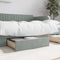 vidaXL - Opberglades - bed - 2 - st - bewerkt - hout - en - fluweel - lichtgrijs
