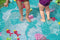 Bestway Waterspeelmat - Opblaasbare Randen met Sproeisysteem - Onderwaterprint - 165 x 165 CM - Blauw