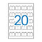 Klika - Laseretiket + koord 22x35 mm 50vel a20s - 2 stuks