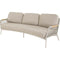 Loungebank Marseille - Aluminium frame - 230x103x77cm - Matt beige - Teak armleuning - Beige rope (ø5mm) - Olefin kussen 365gr/m²