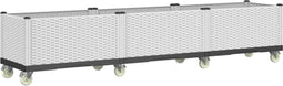vidaXL - Plantenbak - met - wielen - 240x50x54 - cm - polypropeen - wit
