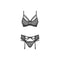 Obsessive BH met Jarretel Inclusief Slip 3 st. Set – Erotische Lingerieset – L/XL – Zwart