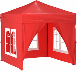 vidaXL - Partytent - inklapbaar - met - zijwanden - 2x2 - m - rood