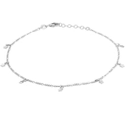 Glams Enkelbandje - Sterren 1,4 mm 24 + 2 cm - Zilver