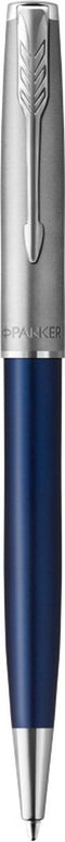 Parker Sonnet balpen, metaal en blauwe lak met palladiumdetails, medium penpunt zwarte inkt