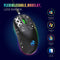 HXSJ T90 - Draadloze Gaming Muis - 2.4G Bluetooth - Stille Mute - RGB Verlichting - Zwart