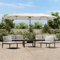 vidaXL - Parasol - dubbel - 449x245 - cm - zandwit