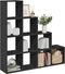 vidaXL - Kamerscherm - / - boekenkast - 4-laags - 131,5x29x131,5 - cm - hout - zwart