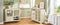 SoBuy Buffetkast - Dressoir - 2 Laden Glazen Deuren - Beige Eikenhoutlook 120 x 40 x 90 cm