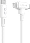 Hyper HyperJuice USB-C naar USB-C en Lightning hybrid silicone kabel (1.5m/60W) – 2-in-1 Hybride Connector – 60W USB-C Snelladen – Knoopvrije Siliconen