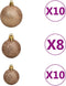 vidaXL - Kunstkerstboom - met - scharnieren - 300 - LED's - en - kerstballen - 240 - cm