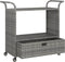 vidaXL - Serveerwagen - met - lade - 100x45x97 - cm - poly - rattan - grijs