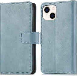 iMoshion Hoesje Geschikt voor iPhone 14 Plus Hoesje Met Pasjeshouder - iMoshion Luxe Bookcase - Lichtblauw