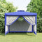 vidaXL - Prieel - met - dubbel - dak - 3x3x2,68 - m - stof - blauw