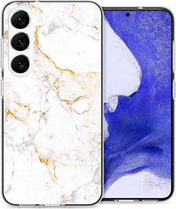iMoshion Hoesje Geschikt voor Samsung Galaxy S23 Plus Hoesje Siliconen - iMoshion Design hoesje - Wit / White Marble