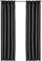 Larson - Luxe Geweven Blackout Gordijn - Haken - Zwart - 300 x 250 cm – Verduisterend & kant en klaar
