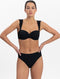 Beachlife Black Swirl - Dames Bikinitopje - Voorgevormde cups Beugel Afneembare Schouderbanden - Zwart