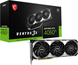 MSI GeForce RTX 4060 Ti - Videokaart - 16GB GDDR6 - Triple-fan koelsysteem