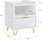 SoBuy Nachtkastje - Nachtkastje met lade en plank - Modern design - Goudkleurig