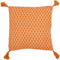 J-Line kussen Bloemen + Kwastjes - katoen - oranje