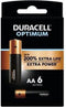 Duracell Optimum - Alkaline AA batterijen - Tot 200% extra levensduur - (6 stuks)