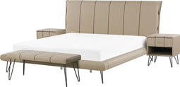 Beliani BETIN - Slaapkamerset - Beige - Kunstleer