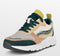 PS Poelman Carocel - Dames Runner Sneakers - Imitatie Leren Suède - Groen Beige Multi - Maat 39