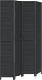 vidaXL - Kamerscherm - met - 4 - panelen - massief - paulowniahout - zwart