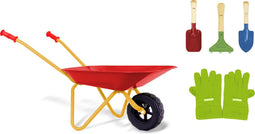 Klein Toys tuinset - Kinderkruiwagen met handschoenen schop hark en spade - Belastbaar tot 10 kg - Multicolor