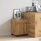 vidaXL - Rolkast - 45x38x54 - cm - bewerkt - hout - artisanaal - eikenkleur