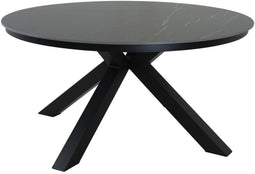 Portoro Eettafel - 158 cm - Sintered Stone Blad - Zwart-Grijs Gemarmerd