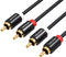 Vention VAB-R06-B200 - Audiokabel 2x RCA mannelijk naar 2x RCA mannelijk - 2 meter - Zwart