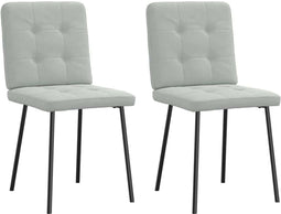 vidaXL - Eetkamerstoelen - 2 - st - fluweel - lichtgrijs